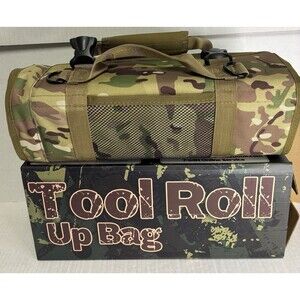 Roll Up Tool Bag Organizer With Kickstand - Compact Heavy Duty Motorcycle Too...